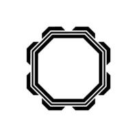 Geometric Octagon Element Black and White, Minimalist Style vector