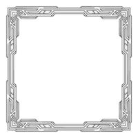 Geometric Frame Outline, Tech Aesthetic, Square Border, Modern Element vector