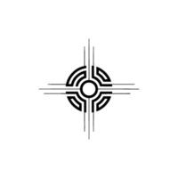 Geometric Symbol , Minimalist, Circular, Abstract, Black on White vector