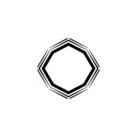 Geometric Octagon Frame on White Background Minimalist vector