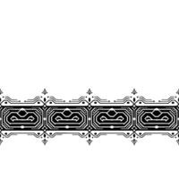 Black White Ornamental Border Geometric, Repeating Pattern, Clean vector