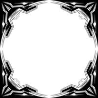 Futuristic Geometric Frame Black White for Layouts, Invitations, and Art vector