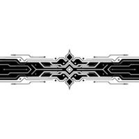 Tech Circuitry Ornament With Glow, Geometric Line vector