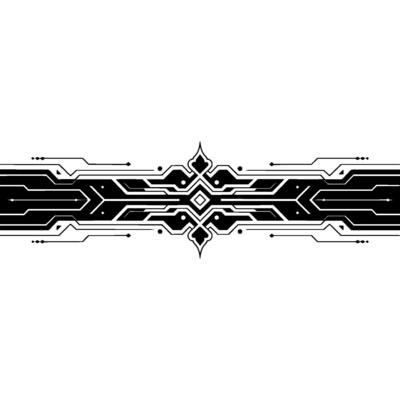 Tech Circuitry Ornament With Glow, Geometric Line
