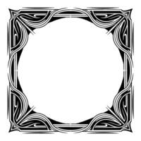 Art Nouveau Frame With Glowing Center, Geometric , Black and White vector