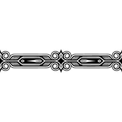 Geometric Black Ornament, Decorative Border Element, Minimalist
