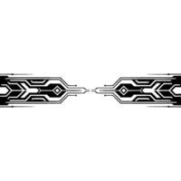 Tech Circuitry Divider Futuristic on White vector
