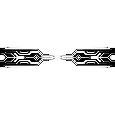Tech Circuitry Divider Futuristic on White