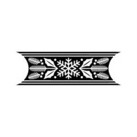 Elegant Winter Holiday Border Snowflake, Holly, And Pine Elements vector