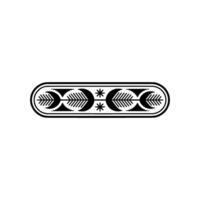 Minimalist Geometric Ornament In Black On White, Decorative Element vector