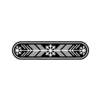 Winter Snowflake Pattern Element, Minimalist, Monochrome vector