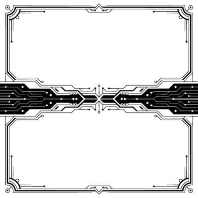Futuristic Frame Black White Circuit Board Aesthetics