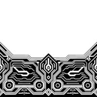 Geometric Circuit Board Black And White Technology Background vector