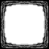 Futuristic Tech Frame With Clean Lines On Black, Element vector