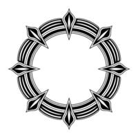 Elegant Circular Black White Decorative Frame Element vector
