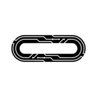 Minimalist Circuit Board Oval Tech, Future, Connection vector