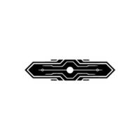 Futuristic Tech Element Black Arrow On White vector