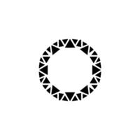 Geometric Ring Black Triangles Forming A Circle On White Background vector