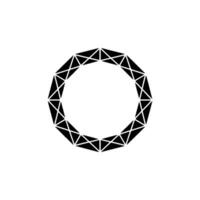 Geometric Polygon Minimalist Abstract With Triangles, Black White vector