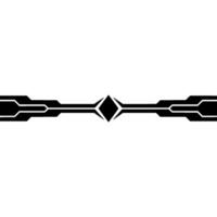 Minimalist Tech Line Art Black Geometric Divider, White Background vector
