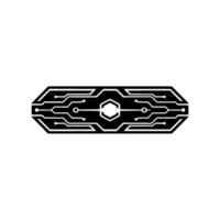 Modern Circuit Board Futuristic Tech Element With Hexagon Core vector