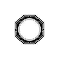 Geometric Octagon Frame With Circle Minimalist vector