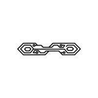 Minimalist Circuit Board On White, Technology vector