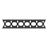 Geometric Border Repeating Circle And Triangle Pattern In Black vector