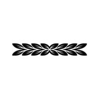 Black Leaf Border On White Background, Elegant Decorative Element vector