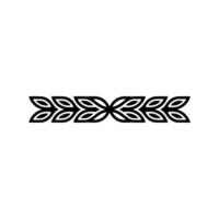 Minimalist Leaf Border Element, Elegant Black On White vector