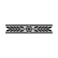 Minimalist Leaf Border, Black White Element vector