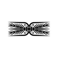 Minimalist Winter Ornament Black Leaf Snowflake Motif vector