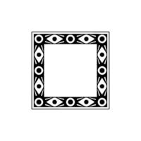 Geometric Black White Frame With Decorative Eye Motifs vector