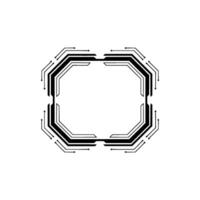 Abstract Tech Frame In Black And White, Futuristic vector