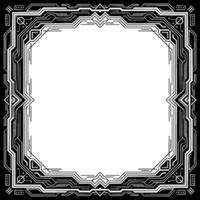 Tech Frame, Black And White Circuit Board Border, Futuristic vector