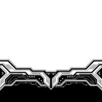 Futuristic Tech Border Clean Circuit Board, Black White Background vector
