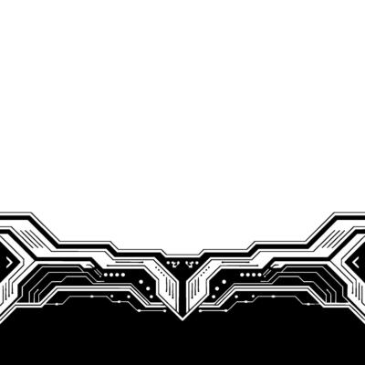 Futuristic Tech Border Clean Circuit Board, Black White Background