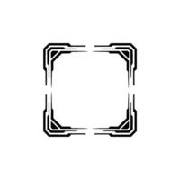 Futuristic Tech Border Frame, Geometric, Cyberpunk Aesthetic vector