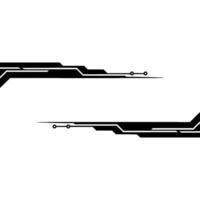 Futuristic Tech Abstract Black Lines On White, Minimalist vector