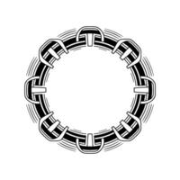 Art Deco Style Circular Frame Element, Black And White vector