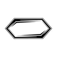 Geometric Hexagon Frame With Sharpened Edges On White Background vector