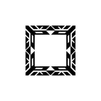 Geometric Frame With Aztec Pattern, Modern Black And White vector