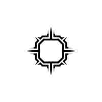 Geometric Black Emblem With Spikes, Minimalist vector