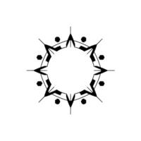 Geometric Compass Rose Mandala Minimalist Element vector