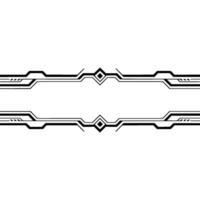 Geometric Tech Border In Black White Modern Elements vector