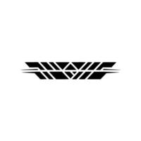 Abstract Geometric Element With Arrows, Black On White vector