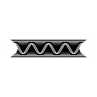 Art Deco Black And White Ornament, Wave Pattern, Isolated vector