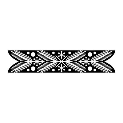 Festive Black White Winter Ornament