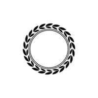 Minimalist Laurel Wreath Frame, Black On White, Elegant Element vector