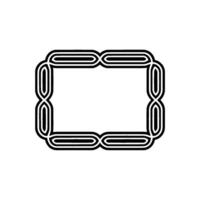 Modern Geometric Frame Black And White Border On White Background vector
